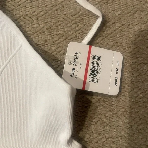Free People White Ribbed Top - Picture 2 of 5